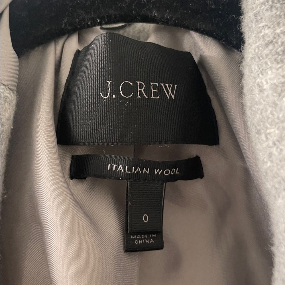 SALE! J. Crew Light Gray Italian Wool Hooded Coat Size 0 - Picture 2 of 8